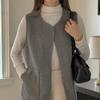 New Arrivals Open Run Women Round Neck Standard Basic Open Pocket Vest