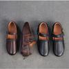 Johnature Genuine Leather Solid Color Belt Buckle Women's Shoes Retro Versatile Tassel Round Toe Soft Sole Flats