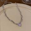 Light Luxury and High Grade Black Peach Heart Collar Chain for Spicy Girls with A Cold and Elegant Style, Exquisite and Niche Necklace