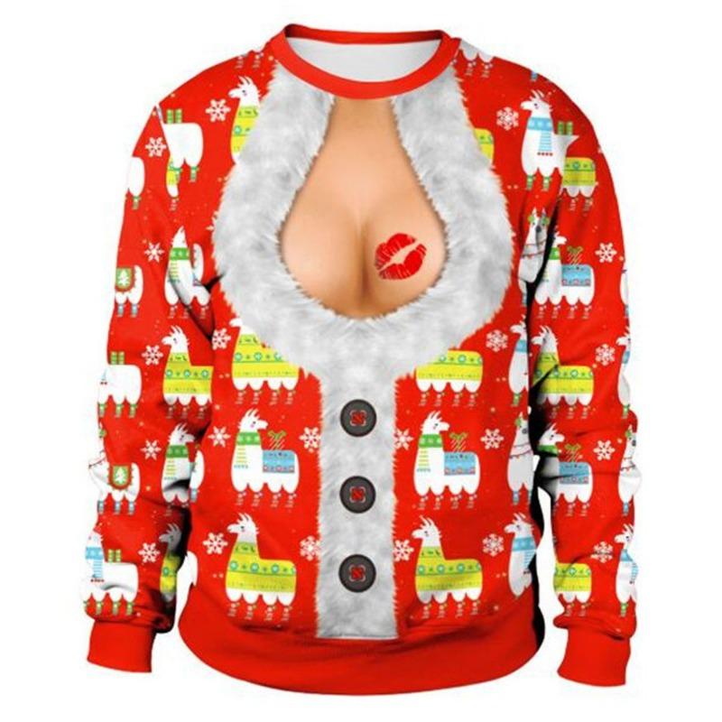 Funny Christmas Sweater Men Women Pullover Xmas Sweatshirt Ugly Graphic Y2k Sweatshirts for Holiday Party Loose Men's Clothing