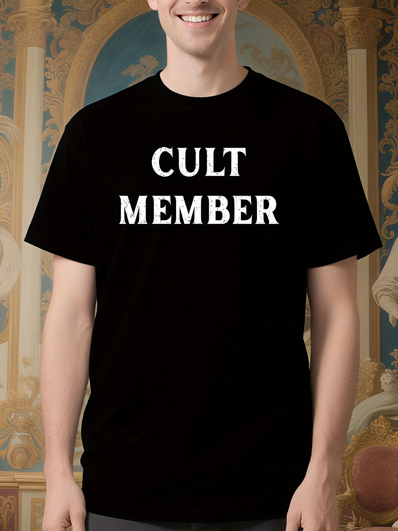 Funny Cult Member Tshirt - Bold CULT MEMBER Print - Black... L