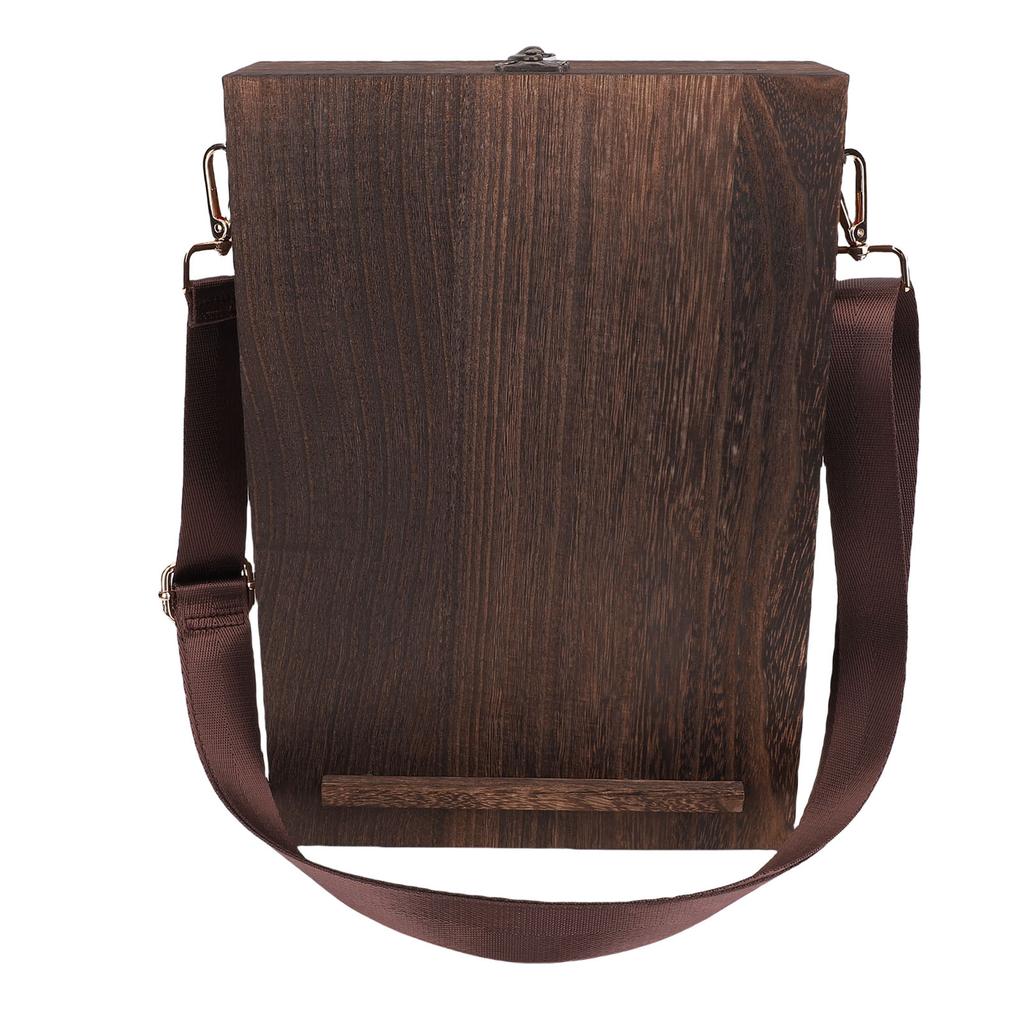 Writers Messenger Wood Box Multifunctional Wooden Handmade Postman Bag Portable Artist Tool Bag Painting Brush Tool