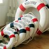 1pc Creative Lifebuoy Ring Boat Sea Life Buoy Hanging On The Ship's Mediterraneo Style Home Decoration Wall