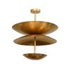 Triple Shade Globe Mid Century Raw Brass Sputnik Chandelier Light Fixture Dome Pendant For Modern Home