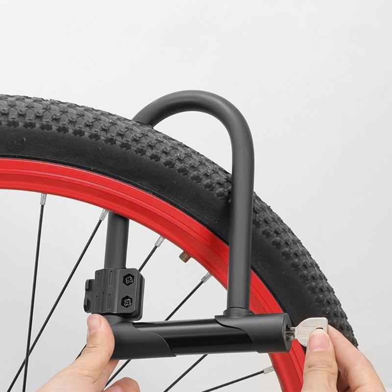 Anti Theft Bike U Lock with Key Heavy Duty Bike Lock Portable Universal Bike Accessories Rustproof Secure Lock