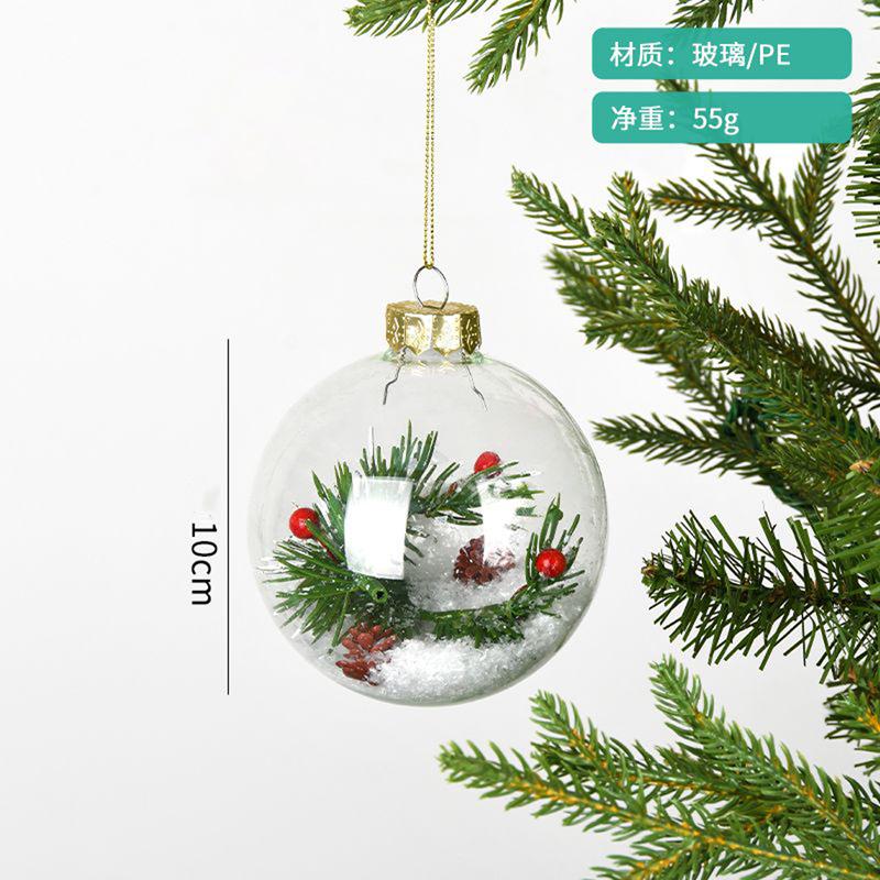 Christmas Decoration Glass Filling Ball Ornaments Creative Pendant Christmas Tree Scene Hanging Ball Accessories Holiday Gifts