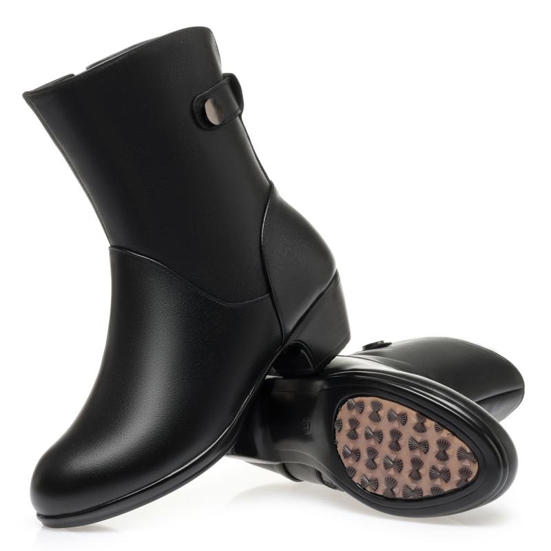 Fashion AIYUQI Boots Women Winter Shoes 2025 New Large Size 41 42 43 Genuine Leather Women Snow Boots Natural Wool Women's Half Boots