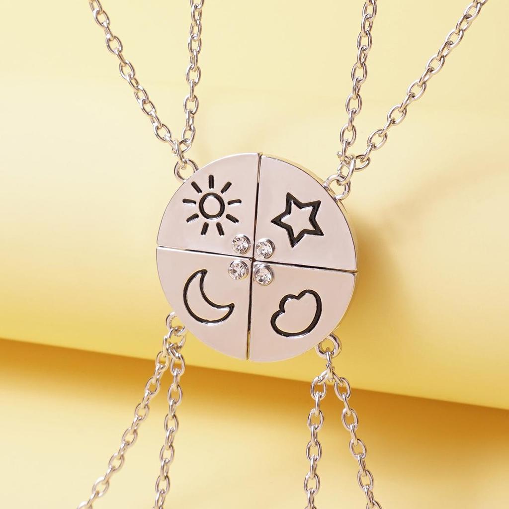 Four-Piece Star Moon Sun Cloud Best Friend Necklace Set
