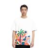 Li Ning Sports Lifestyle Series Printed Round Neck Comfortable Pullover Short Sleeve T-Shirt Men Tops Off-White AHSU307-2