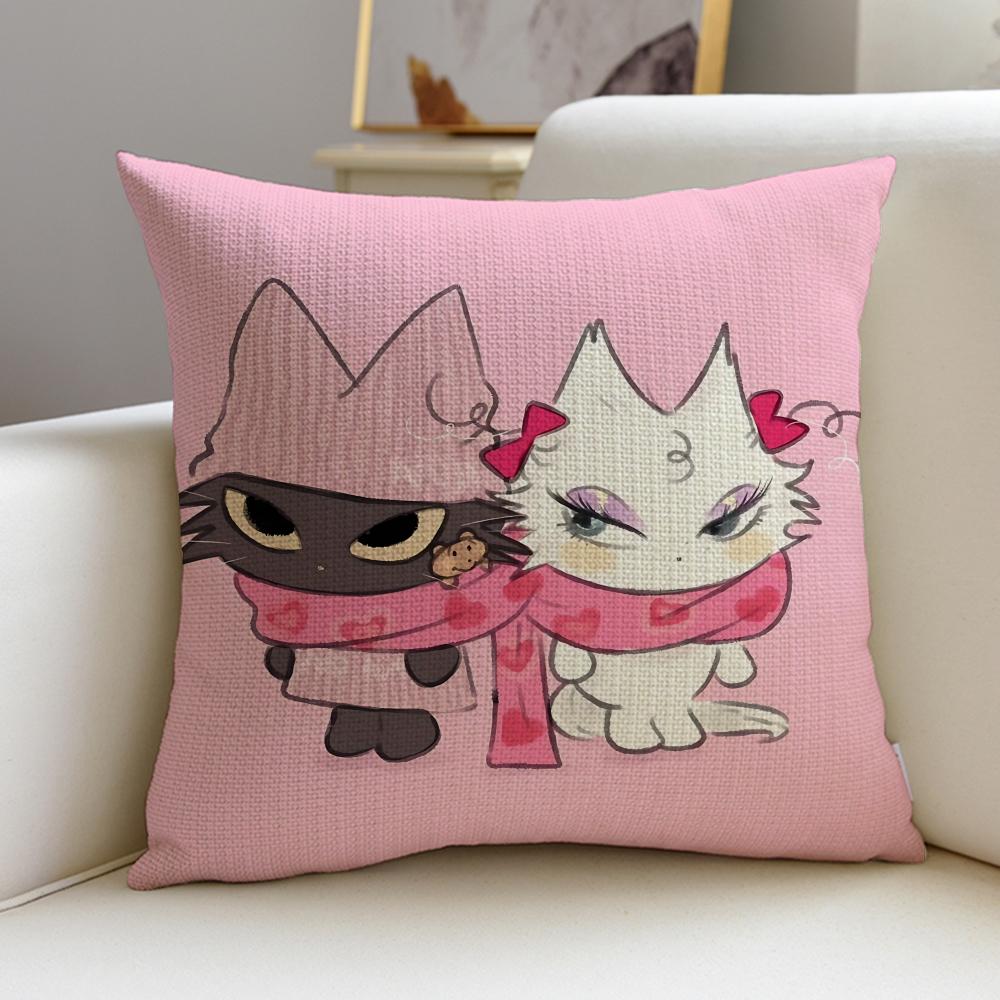 Lovely PPink KittenS Cushion Cover Pcs Linen Throw Pillow Covers x x Modern Home Decor