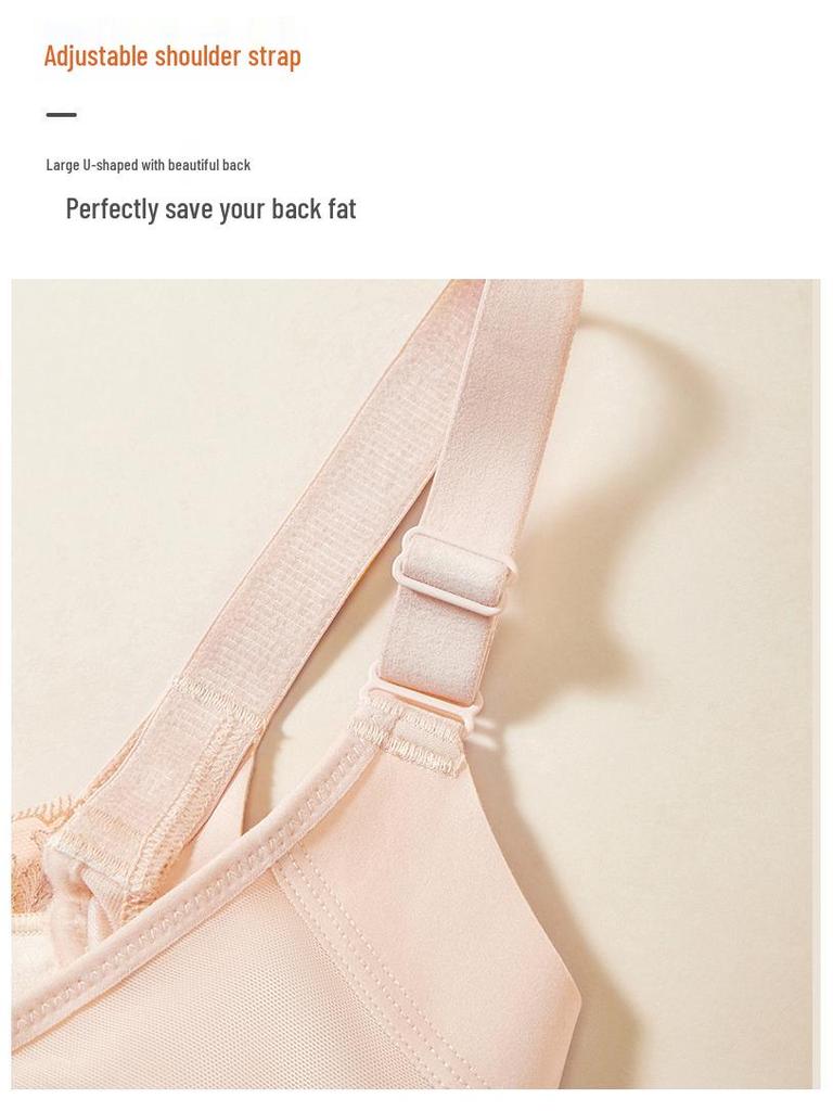 Adjustable Lace Bra - Women's Bust Enhancing, Anti-Side, Thin Cup