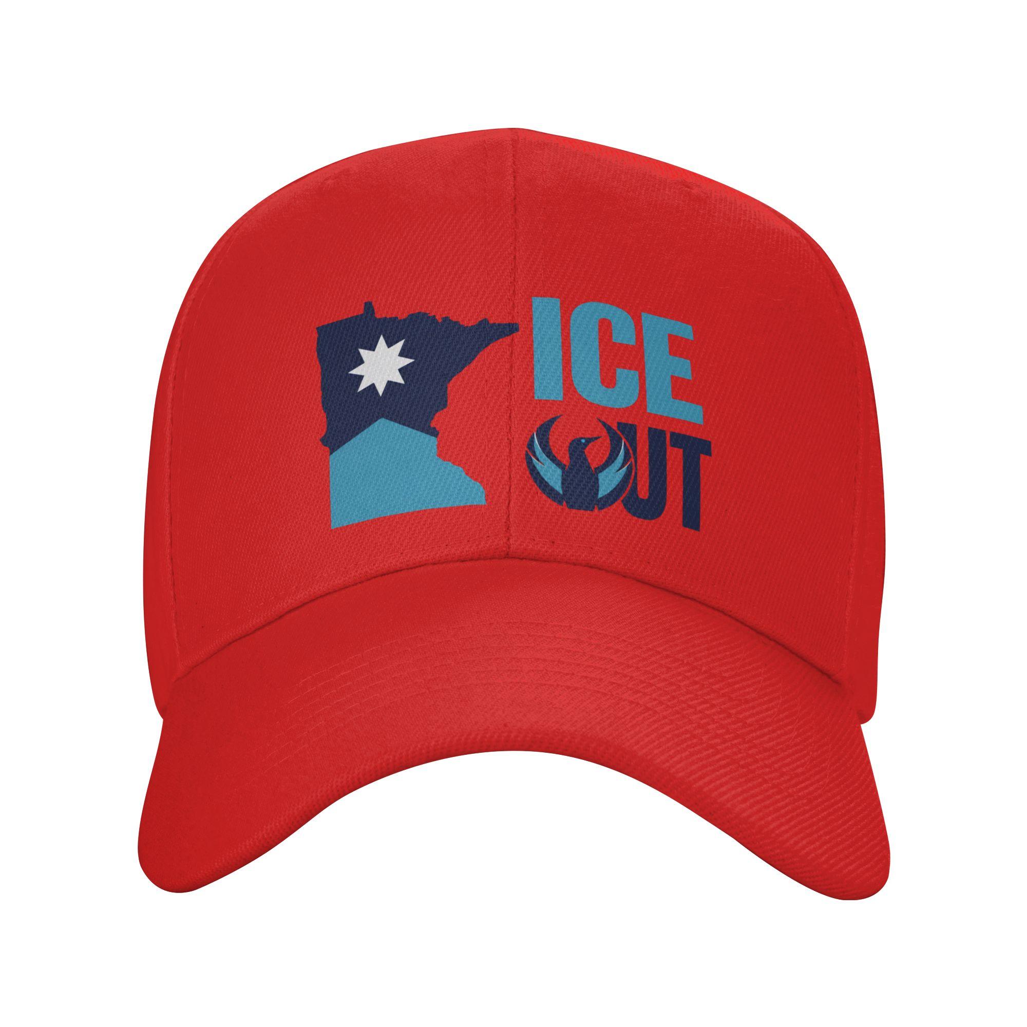 

ICE OUT Baseball Cap Running Hippie High Quality Hip Hop Hats Women Men y2k Retro Print Snapback Cap One Size