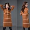 Herbst Winter Plaid Rollkragenpullover Frauen Lange Dicke Pullover Pullover Kleid Alle-spiel Bodenbildung Shirt Jumper Top