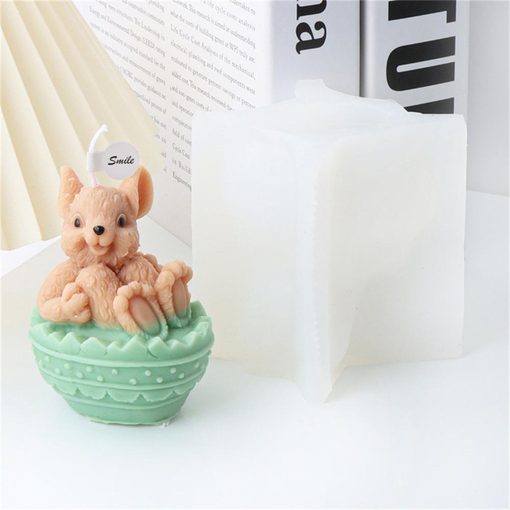 3D Multi-style Cute Rabbit Silicone Candle Mold DIY Easter Animal Aromatherapy Plaster Soap Resin Mould  Crafts Casting Tool