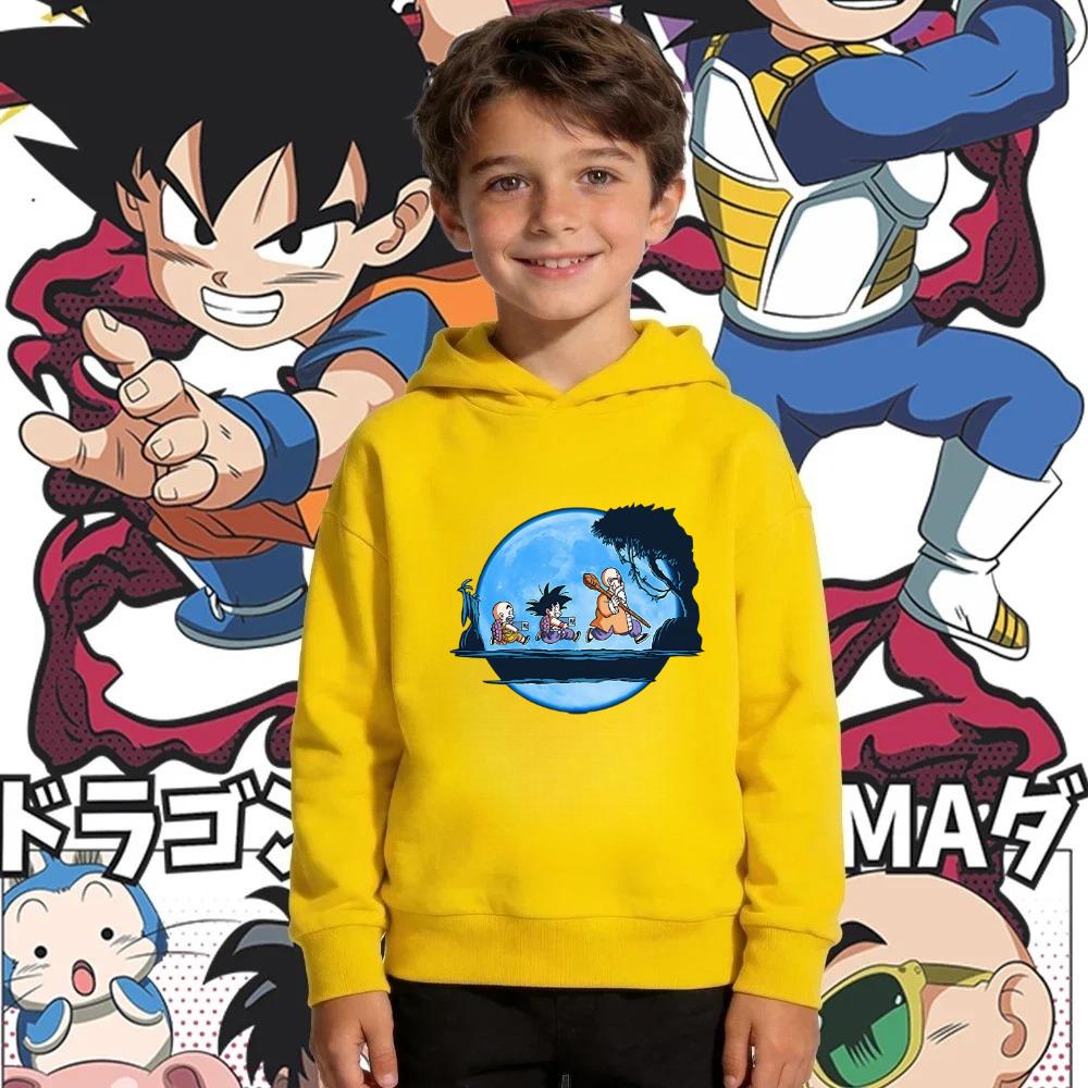 Fall/Winter Fashion Retro Anime Print Boys' Girls' Comfortable Coat Children's Sport Hooded Sweatshirt