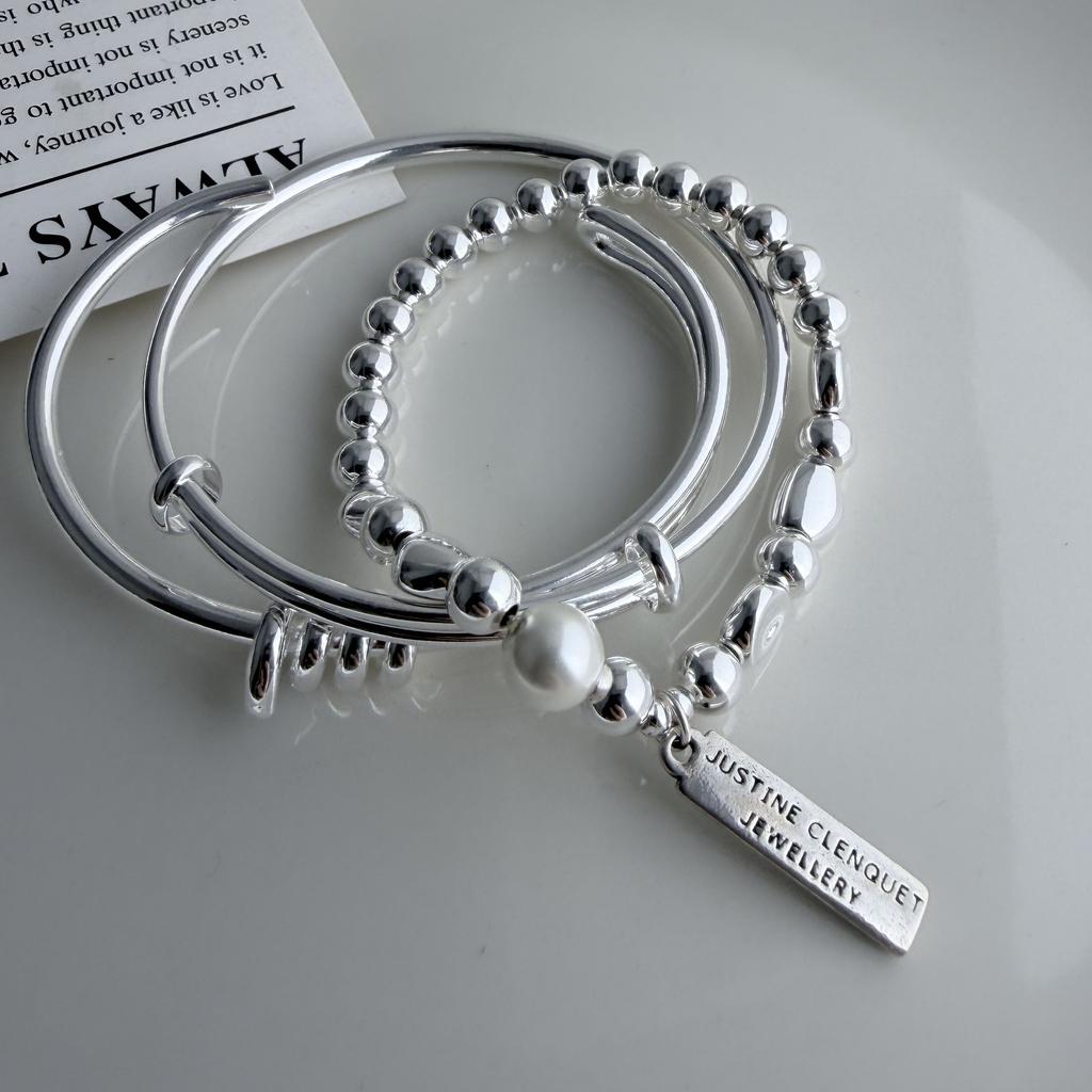 Xiaomi 100% Solid 925 Sterling Silver Metal Bracelet for Women Vintage Handmade Simple Pearl Bracelet Birthday Gift Party