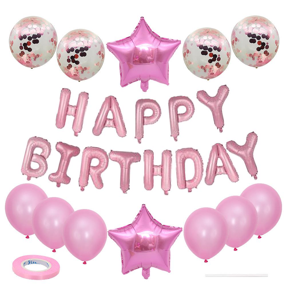 Cross-Border Birthday Party Balloon Set: 18-Inch Star Sequin Decoration