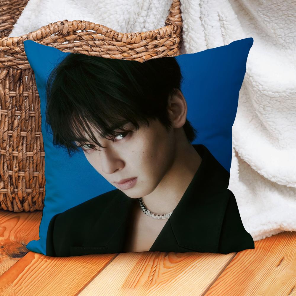 Federa Cuscino Cantante Cha Eun-Woo Copricuscino Decorazione per la Casa Adatto per Ufficio Divano Camera da Letto Auto