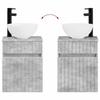 Bathroom Furniture Set 4 pcs Concrete Grey Engineered Wood and Glass