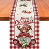 The Christmas Snowman Table Flag Is Red. Merry Christmas! Seasonal Winter Kitchen Table Decoration Is Suitable for Family Party