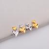 Gold and Silver Contrasting Color Pendant Love Earrings Personalized Vacuum Plating Titanium Steel Studs Do Not Fade