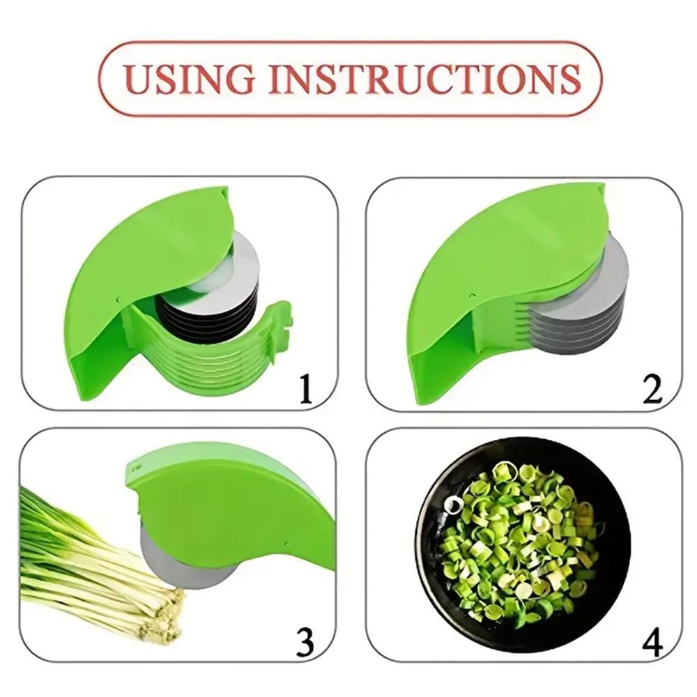 1PCS Stainless Steel Parsleys Chopper,Manual Labor-Saving Vegetable Rolling Cutter,Multifunctional Onion Garlic Chopper Machine