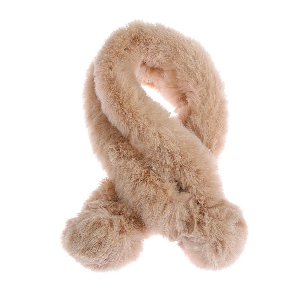 Windproof Student Gift Faux Fur Plush Plush Scarfs Fur Ball Cross Scarf Neckerchief Warm Bib легкие хаки
