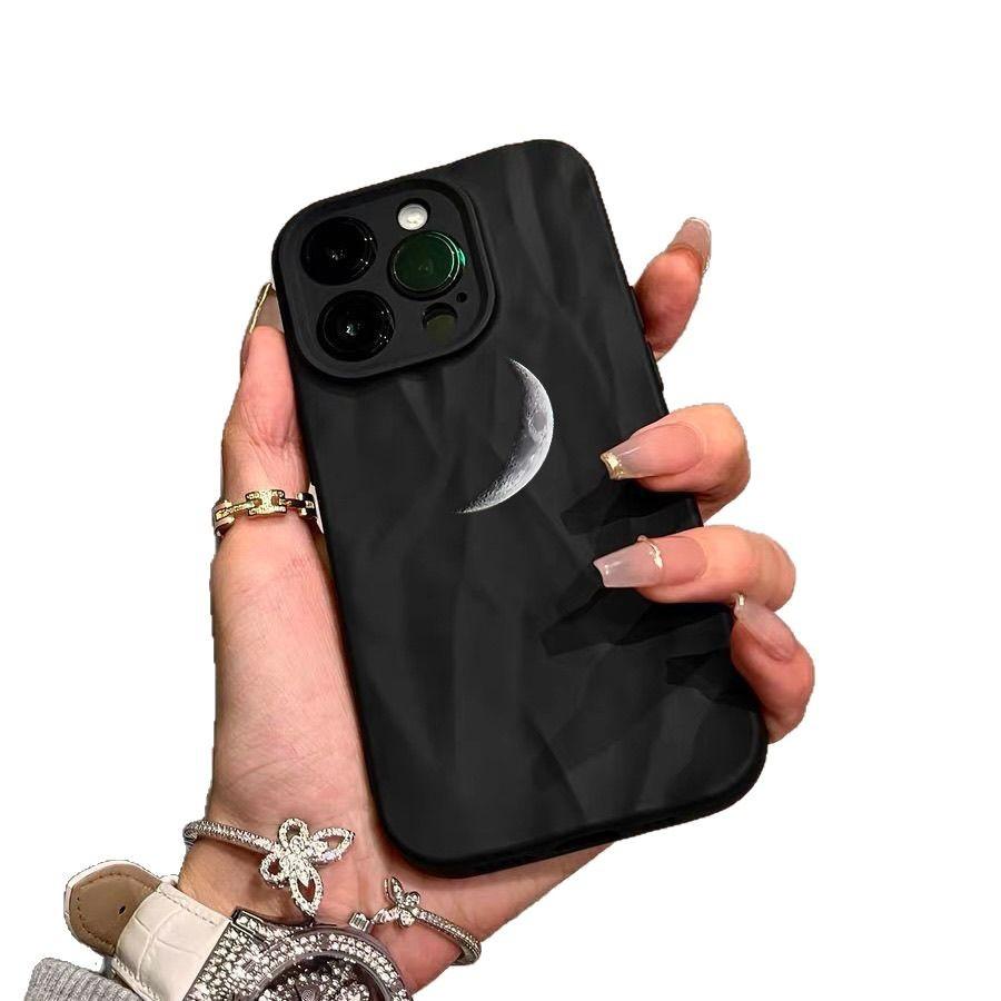 Creative Moon iPhone17promax Mobile Phone Case Is Suitable for Apple 16promax Pleats 14 Simple 15 Sets