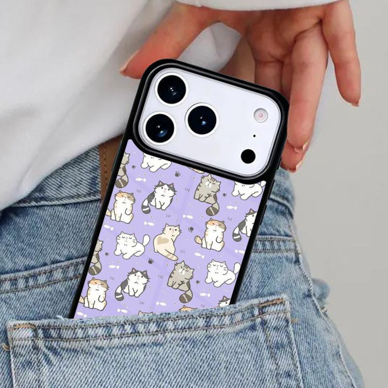 Katzenliebhaber Süße Tiere Cartoon Handyhülle für iPhone 16e 15 14 13 12 17 Pro Max Plus Air 17pro Hülle Coque