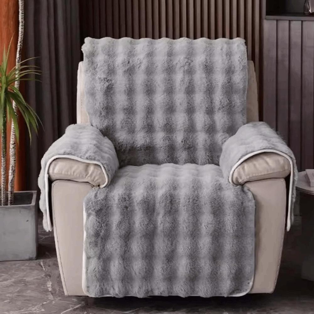 Wear-resistant Plush Single Recliner Sofa Cover Integrated Massage Chair Pad  Living Room