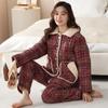 New Autumn Winter Ladies Pajamas Cotton Padded Warm Loungewear Cotton Three-layer Plus Sleepwear Large Size Homewear Suit