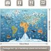 2D flat banner, 1pc world map background fabric - Educational geography poster - Durable polyester fabricXY