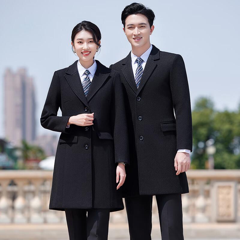 Teluoman Unisex Padded Wool Blend Business Overcoat