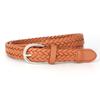 Ladies' Retro Woven PU Leather Thin Belt for Jeans and Dresses