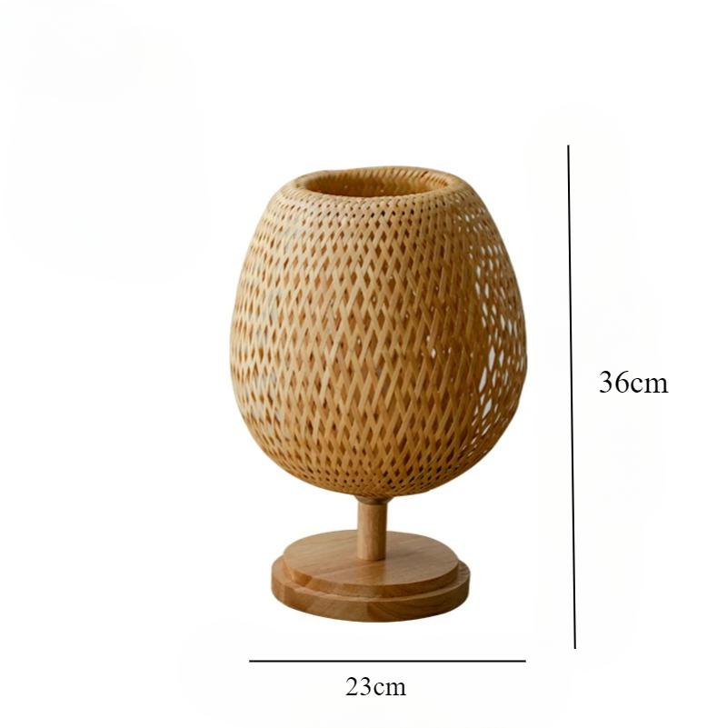 High-End Japanese-Style Solid Wood Decorative Table Lamp Creative Bamboo Zen New Chinese Bedroom Bedside Lamp