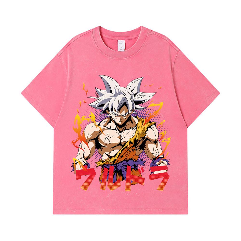 275 GSM Gewaschene T-Shirts 100% Baumwolle Dragon Ball V11 Goku Ultra Print Unisex Schweres Baumwoll-T-Shirt