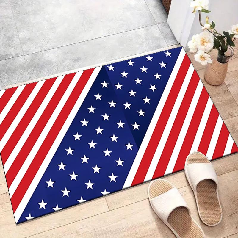American Flag Polyester Carpet, Soft Indoor Mat for Office Chair, Living Room, Computer Desk - Decorative Home Office Rug Design