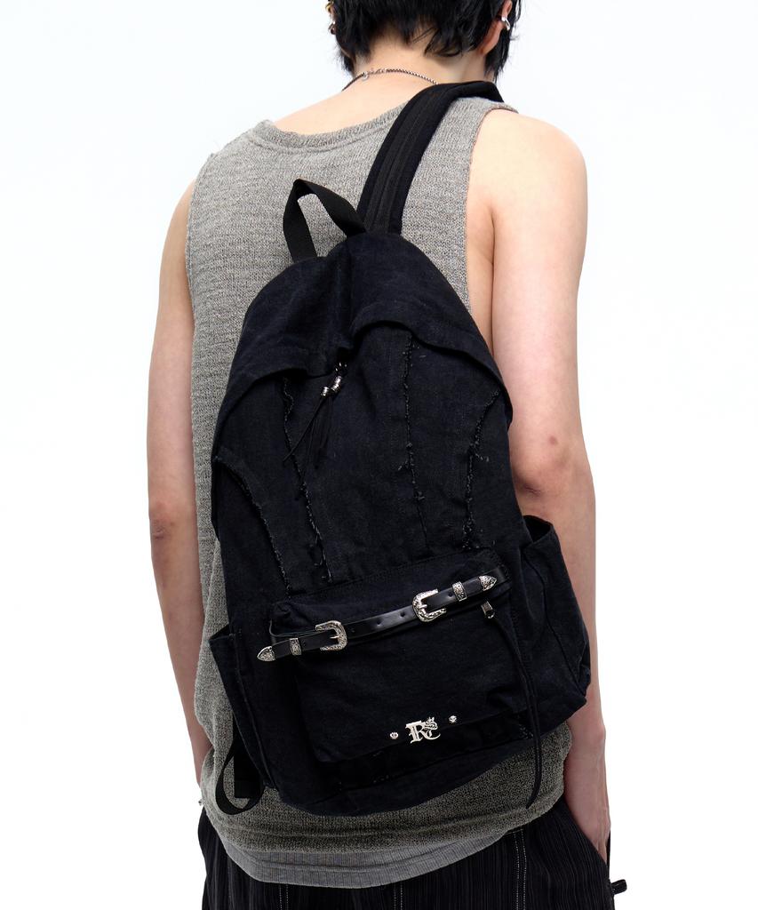Rssc Raw Cut Denim Backpack - Black