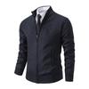 Autumn and winter new men's stand-up collar fleece sweater knitted sweater youth fashion casual cardigan jacket men