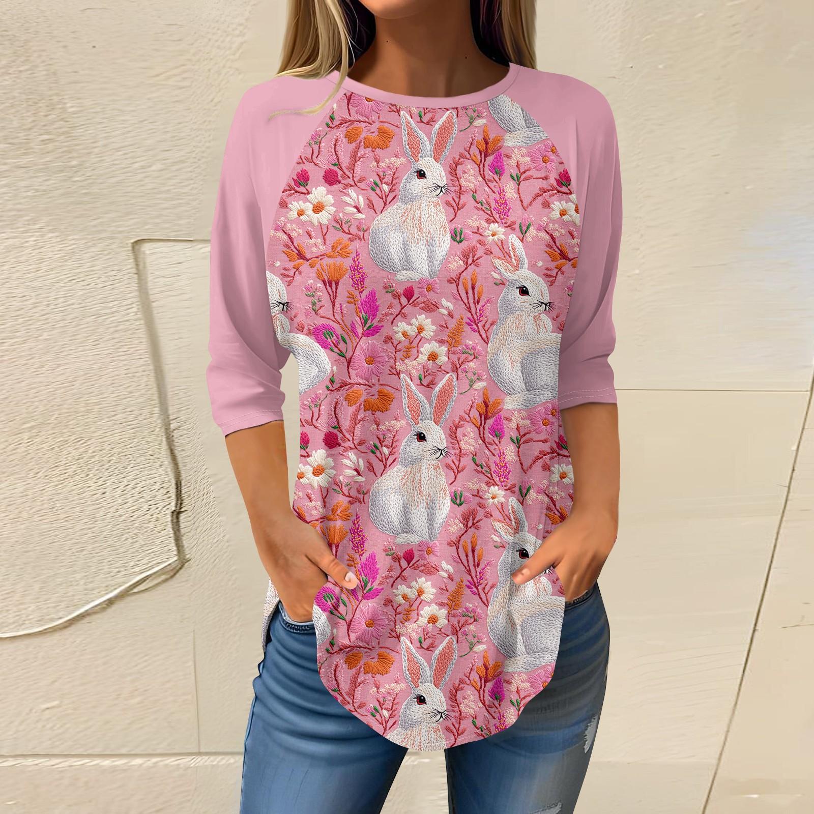 

Женские модные повседневные топы для выхода в свет с принтом и рукавом реглан, пуловер с рукавами 3/4, топы с круглым вырезом M