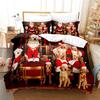 Santa Claus Bedding Set Duvet Cover New Year Gift Quilt Cover Boys Girls Bed Set Christmas Decorations House Bedding Set