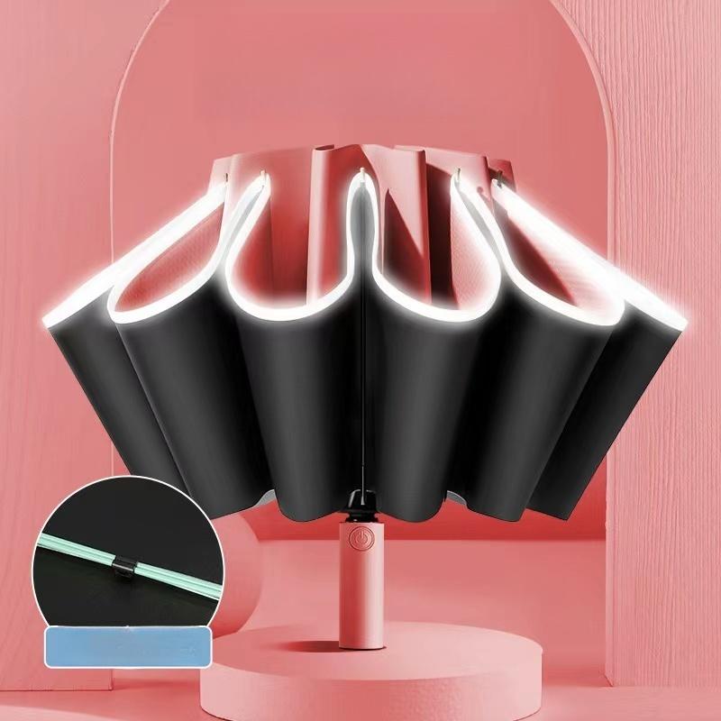 Reflexní deštníky Reverse Three Fold 20 Bone Black Lepidlo Automatická sluneční clona Opalovací krém Deštník Deštník Odolnost proti silnému větru