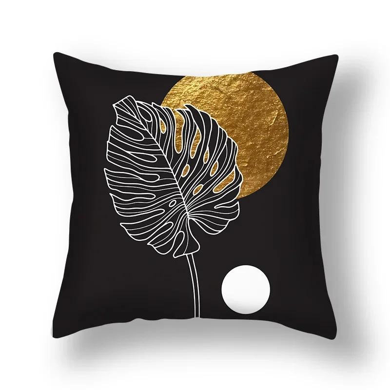 Ginkgo Leaves Pillows Case Home Decorative Cushion Cover Golden polyester Print Pillowcase Car Sofa Pillow Case Home Decor 45*45