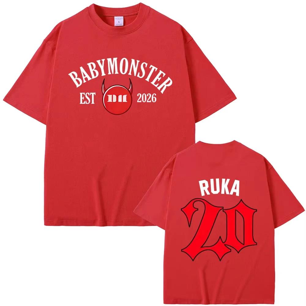 

Babymonster Ахён Аса Рами Рора Рука Фарита Чикита 2026 Мерч Футболки Мужские Женские Мода Повседневная Футболки из Чистого Хлопка 4XL