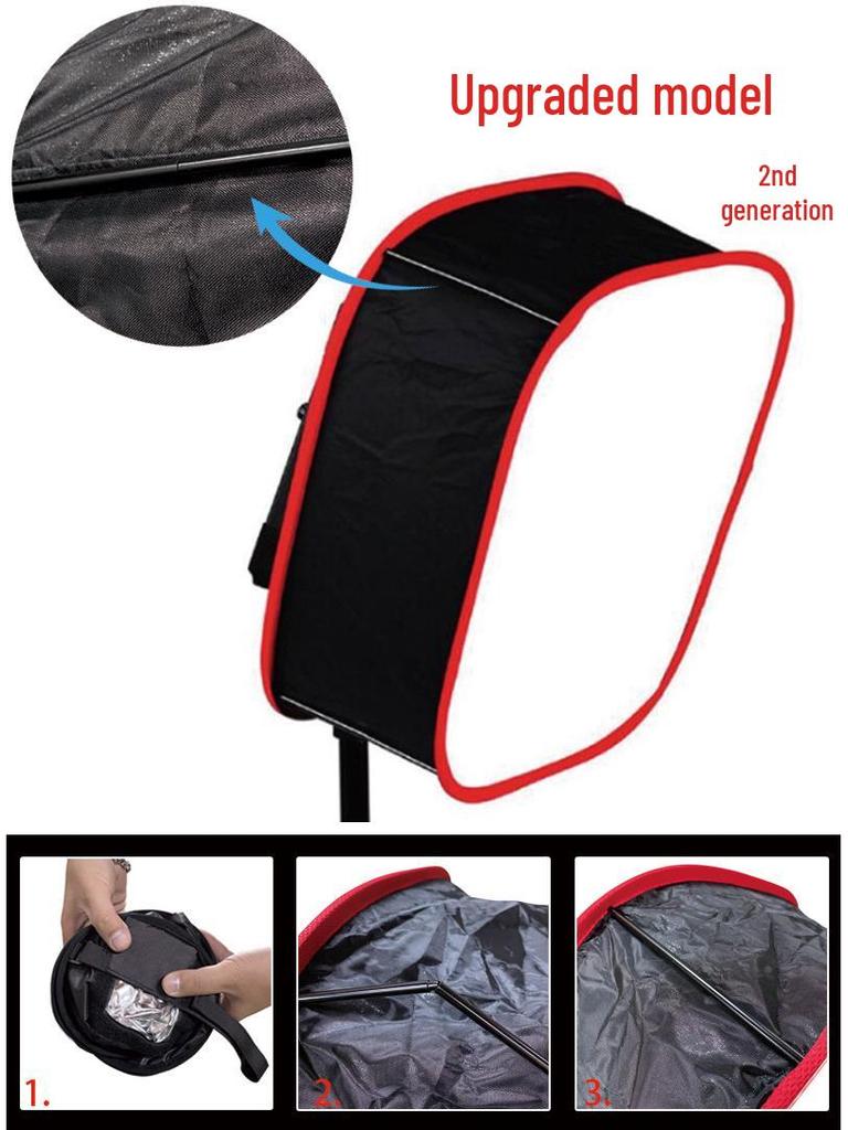 LED Softbox with Red/Black Honeycomb Edge for Portrait Photography