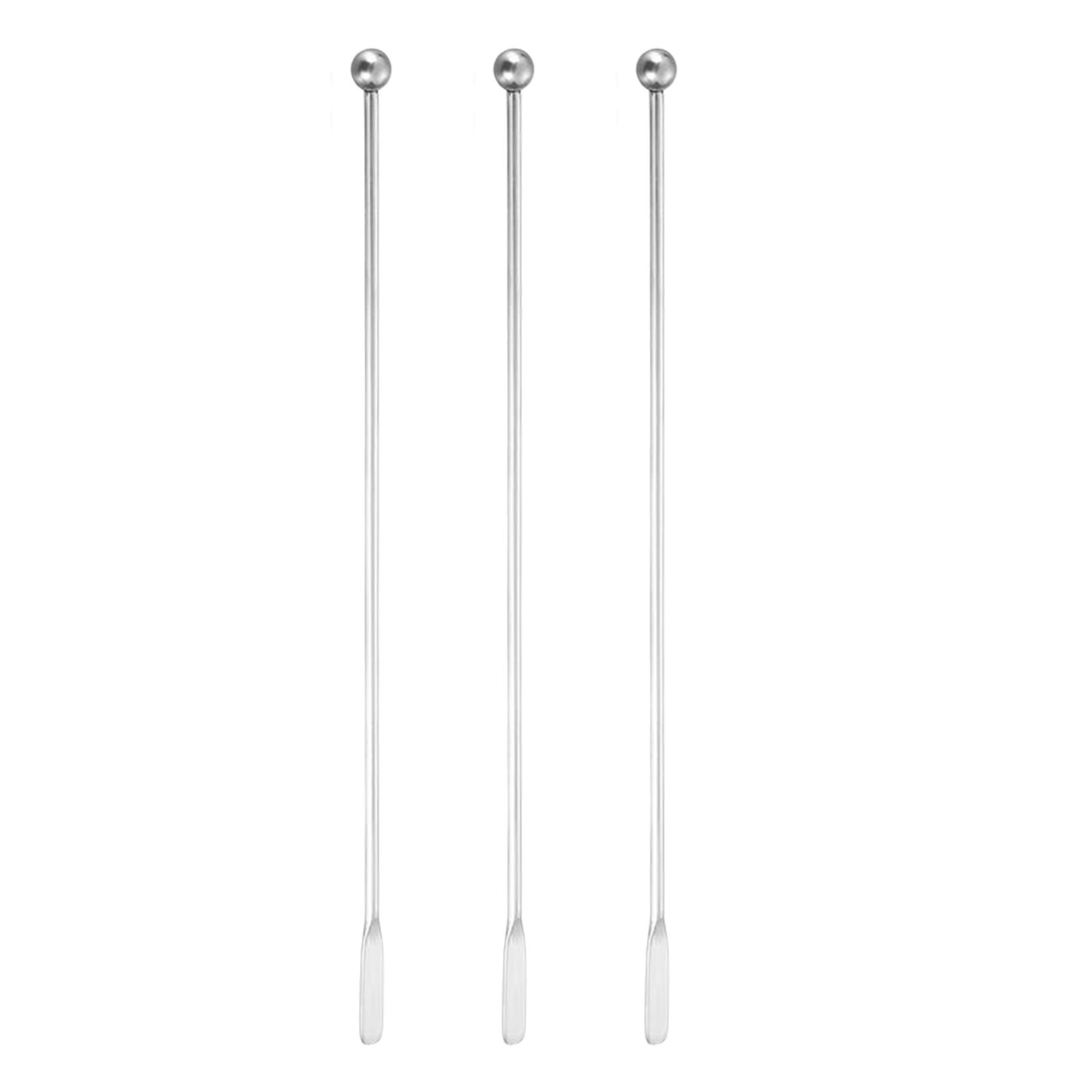 

3Pcs Stainless Steel Cocktail Stirrers Long Stirrer Coffee Beverage Stir with Long Handle for Wedding gift Home Barware серебряный