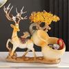 Deer Figurine Storage Ornament, Lucky Wealth Deer Decor for Desk & TV Cabinet