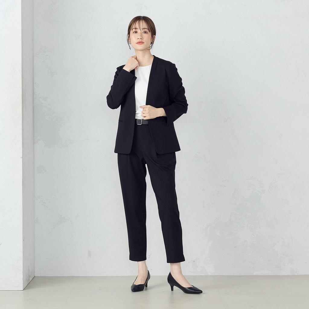 Jersey Collarless Jacket L Black [Comciseism] Set-up Compatible/washable 12-10GG10-204