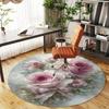1pc Rose Bouquet Round Chair mat Area Rug - Non-Slip, Floor Mat for Office, Bedroom, home decor Christmas Gift-1002332