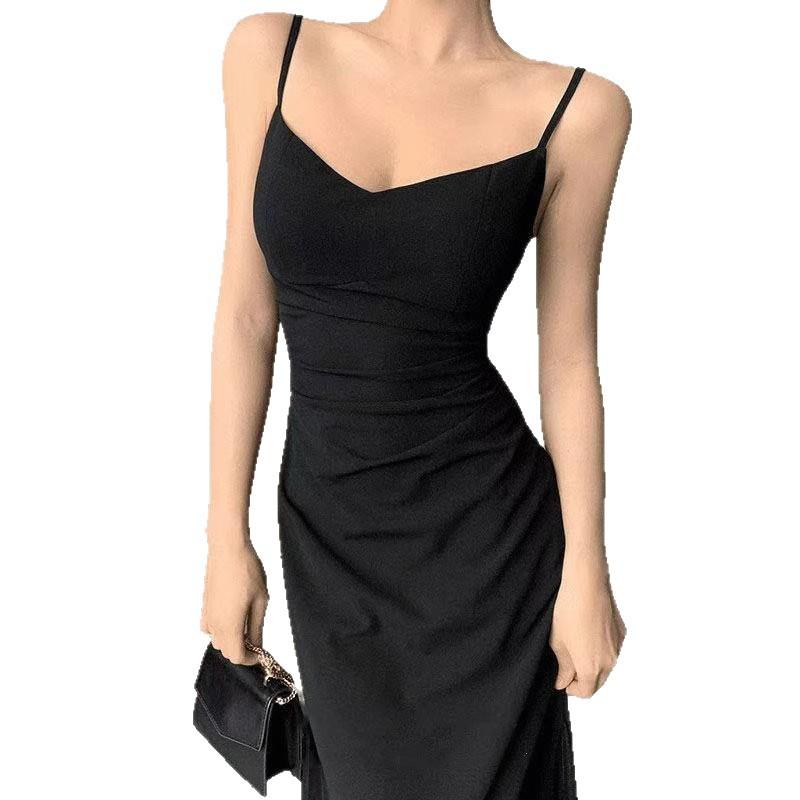 Premium Temperament Spice Girl Suspender Dress Women's Summer New Slim and Thin Inner with Small Black Long Skirt